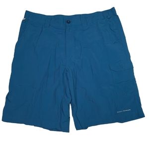 Columbia PFG Blue Nylon Fishing Cargo Shorts SZ 36
